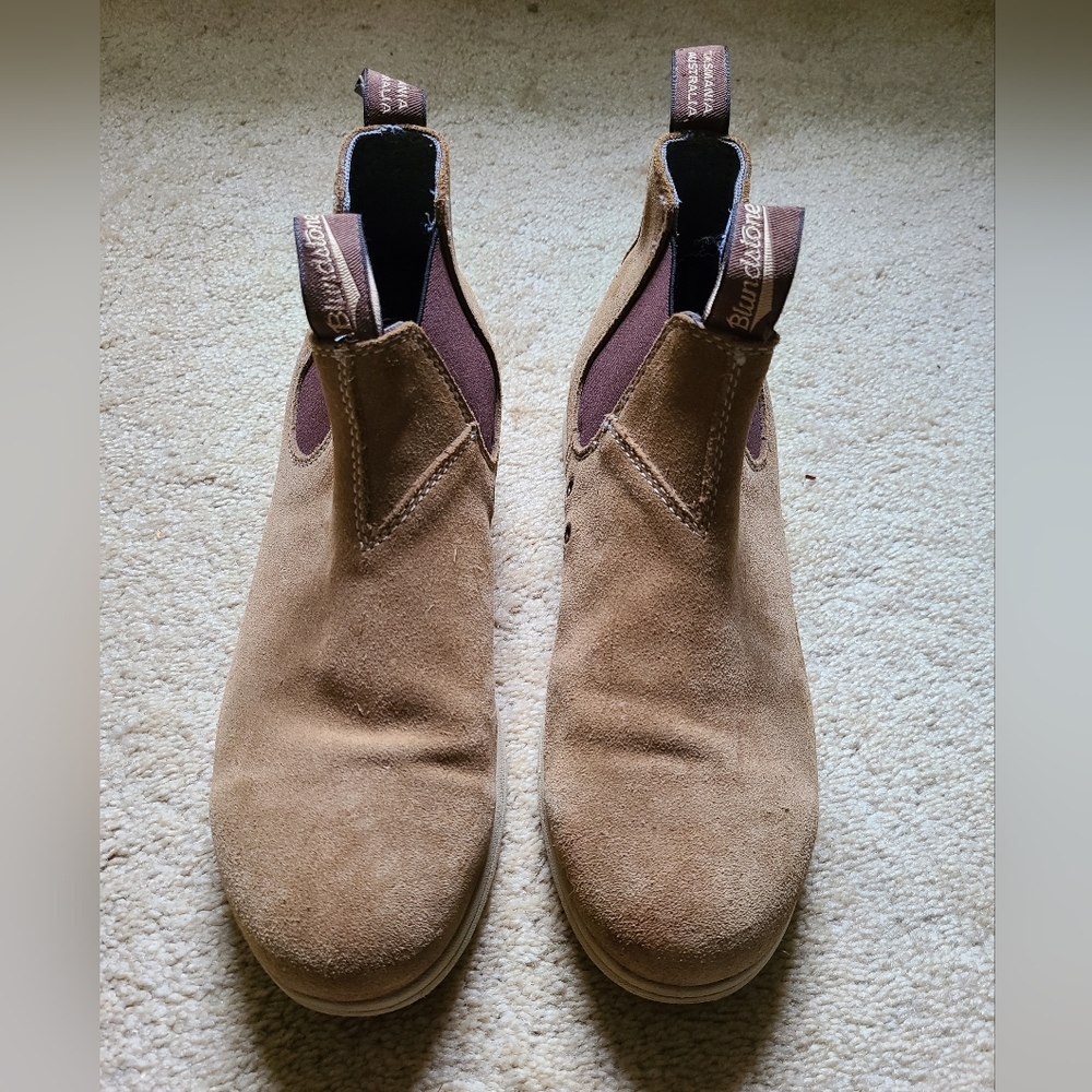 BLUNDSTONE Chelsea Boot Khaki Beige Canvas Short Ankle Boots Mens Size Au 8 US 9